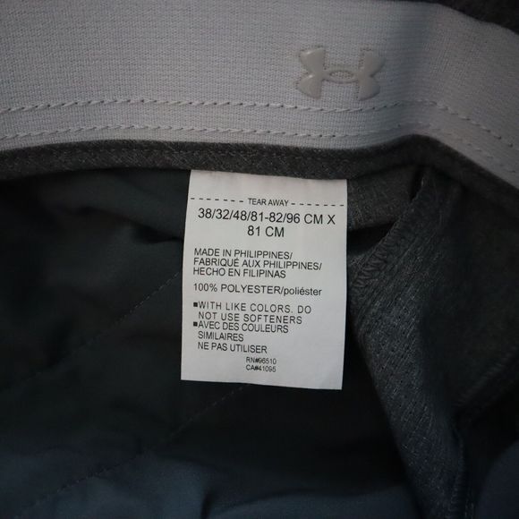 Under Armour 1377358 012 Men's Sz 38x32 Gray Straight Fit Vented Golf Pants $85 - Picture 6 of 8